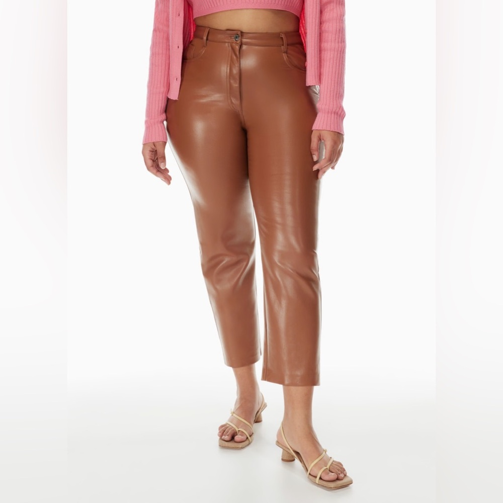Aritzia Wilfred Melina Cropped Vegan Leather Pant